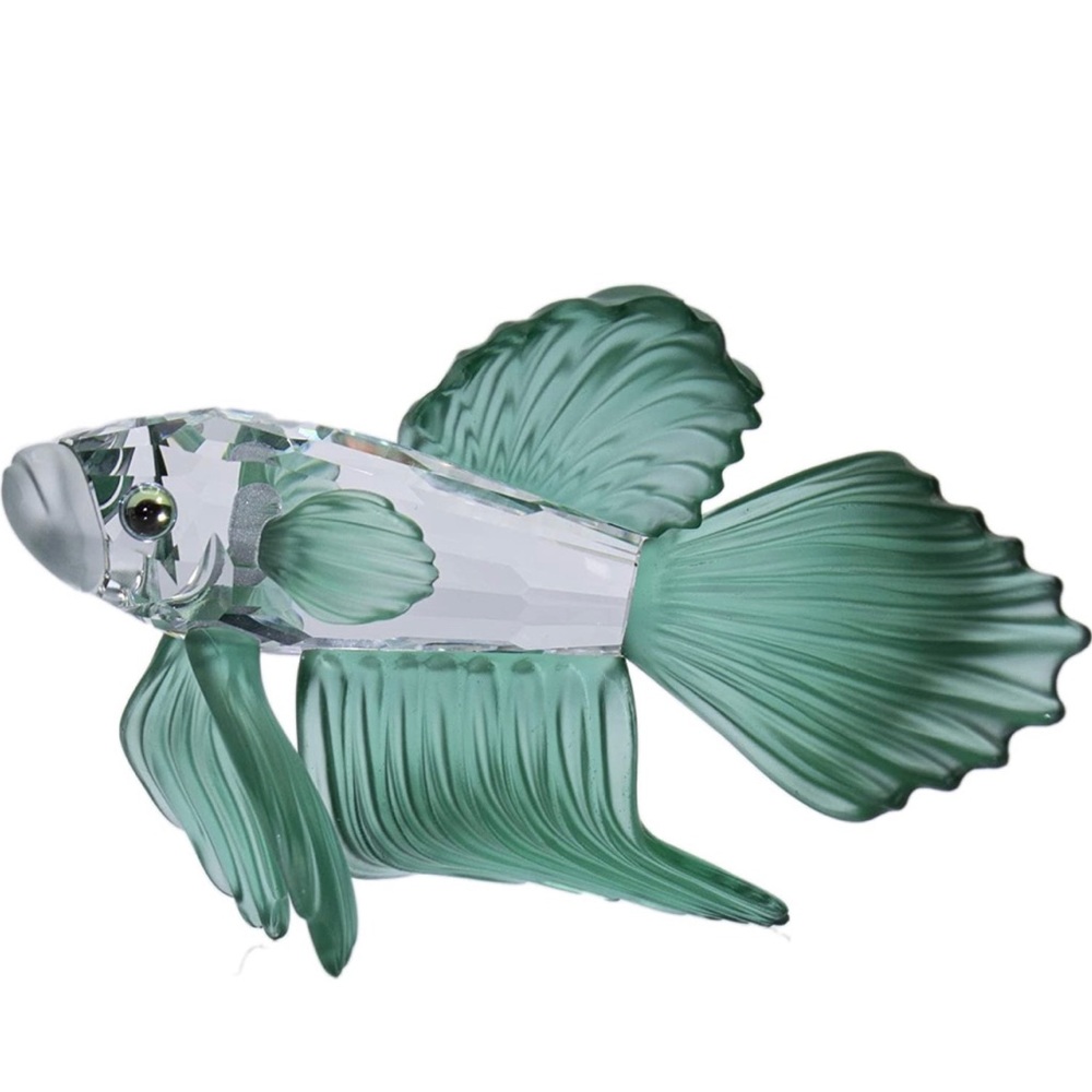 Swarovski Siamese Fighting Fish (Green) 261259 Retired and Vintage